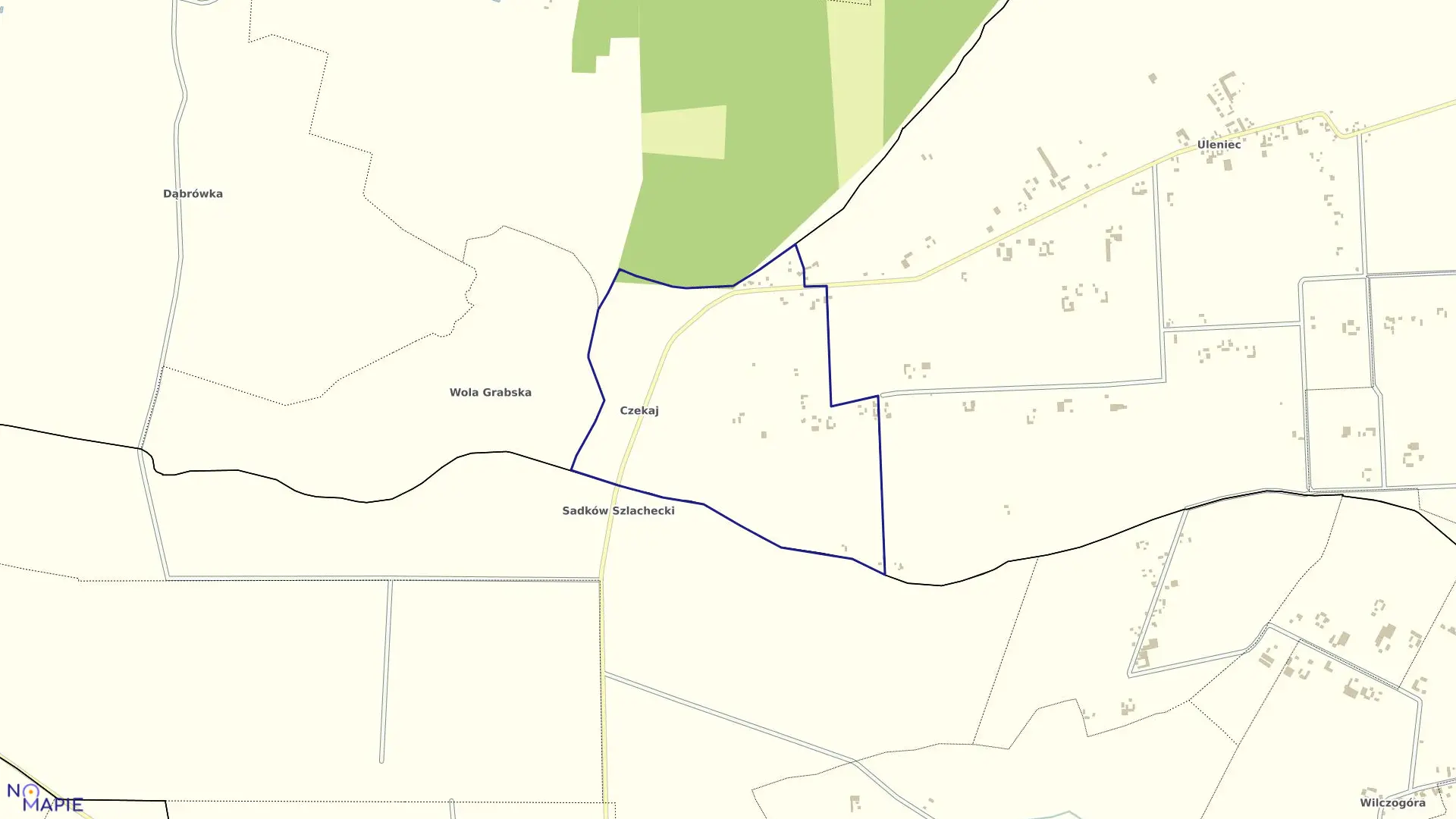 Mapa obrębu CZEKAJ w gminie Pniewy